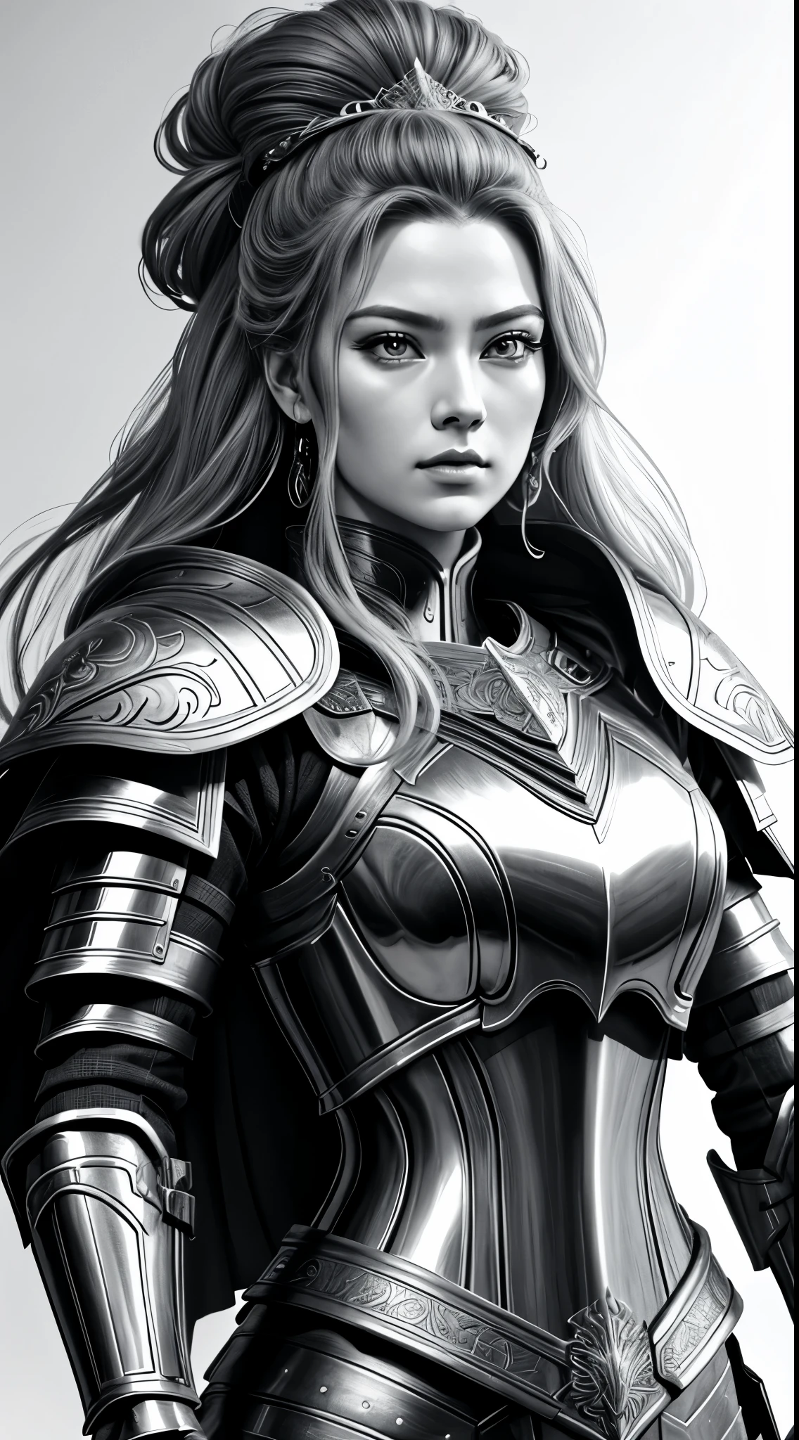 create an image of Joan of Arc with confectionery items, use only pencil drawings