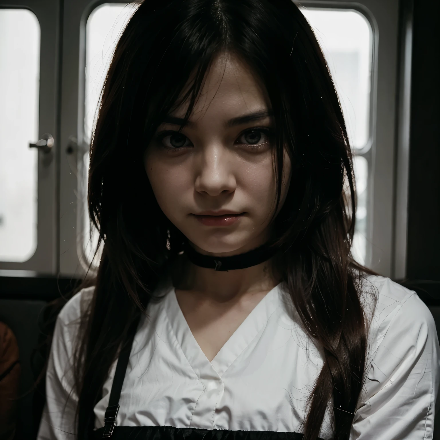 psychopath anime girl with a scary smirk