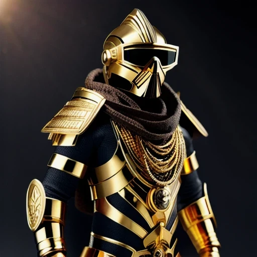 Brilliant Gold Diamond Maya Star（（Rosewood））Copper weapons, Burlap Cloak Mummy Hood Platinum Silk Cyberpunk Light Crossbow Space Station 1:90 miniature models, illustration, Side view, (Side view), Wear gold-rimmed reflective sunglasses, Carrying future weapons, very happy, Side view, whole body, 3d, (Black and white checkered glasses) octane rendering, perfect appearance, Collagen protein（（（Light pink bottoming shirt）））