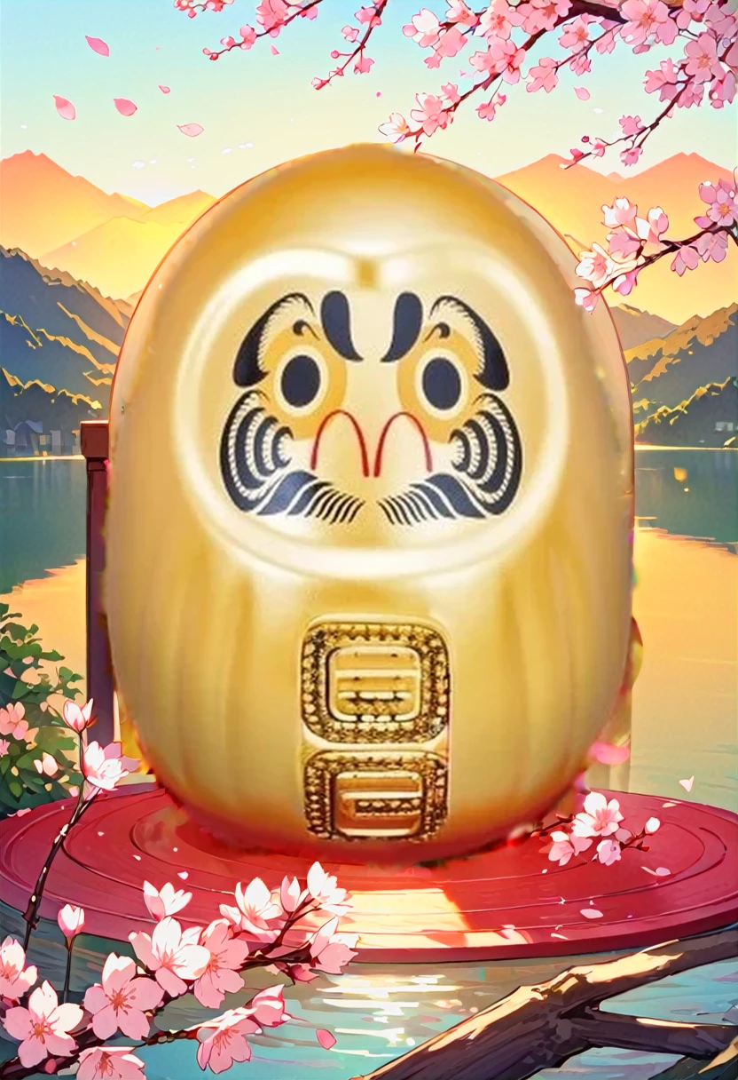 cherry blossoms bloom、Beautiful lake、bright sky