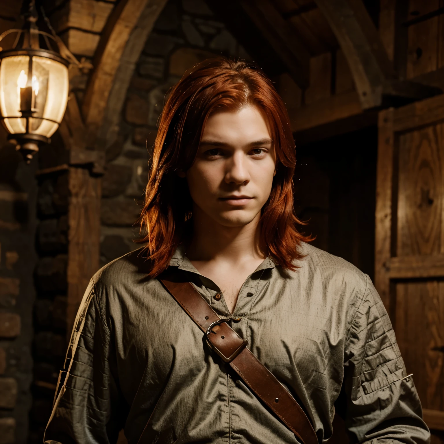 A young man, Red hair, medieval clothing