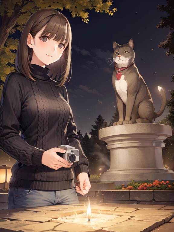 Mauga_overwatch, t-shirt, cargo pants, smiling, looking at viewer
