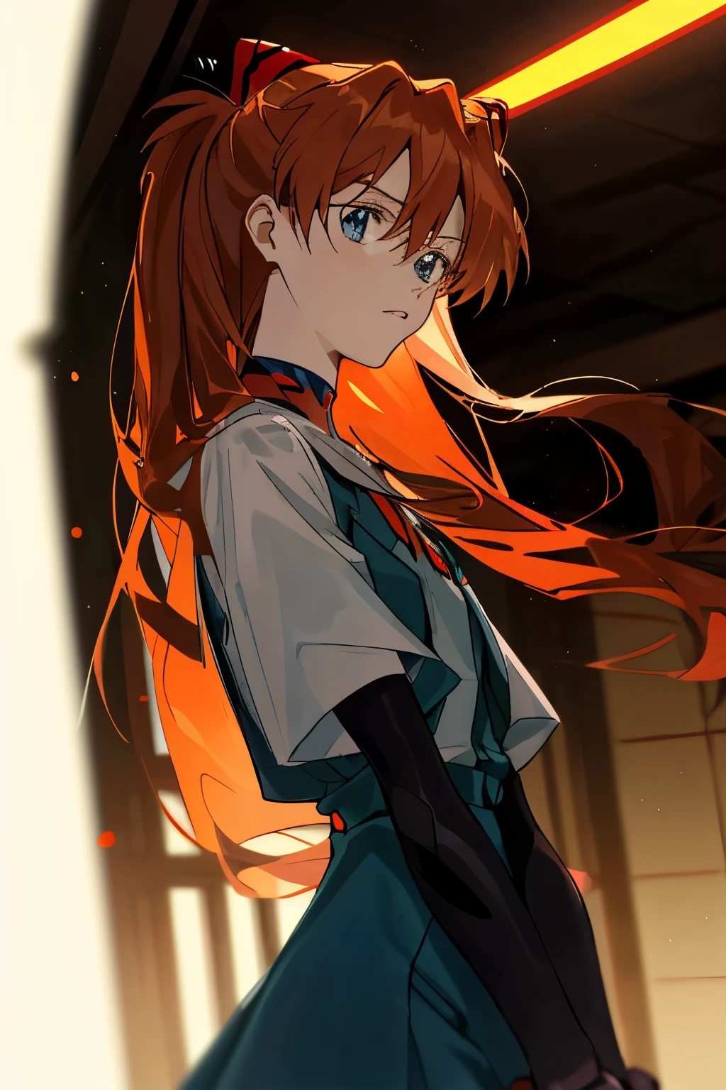 Anime girls from Evangelion 01, in sync,
Sashaying through dimly lit hallways, so sync,
One, with short, messy, dark hair, akin,
To Shinji, eyes bearing a grave brink,
Of sadness and fear, her lips sealed, don't think.

Another, long-haired Rei, gaze avert,
Her monotone voice, a subtle part,
Of the enigma, the mystery she is,
Her blue outfit's simplicity amiss,
Veiled meaning, in her every twist.

Asuka, the third, fiery and bold,
Her fiery