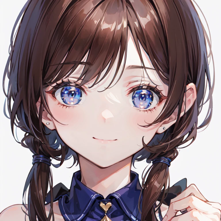 masterpiece, best quality, ultra detailed, highres,8k,BREAK,20 years old,girl,brown hair ,face focus, smile,