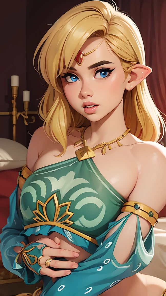 ((masterpiece)), ((best quality)), (detailed), perfect, solo, link, gorgeous boy, luscious lips, blonde hair, sexy,