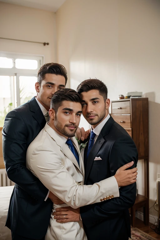 hombres guapos en habitacion matrimonial