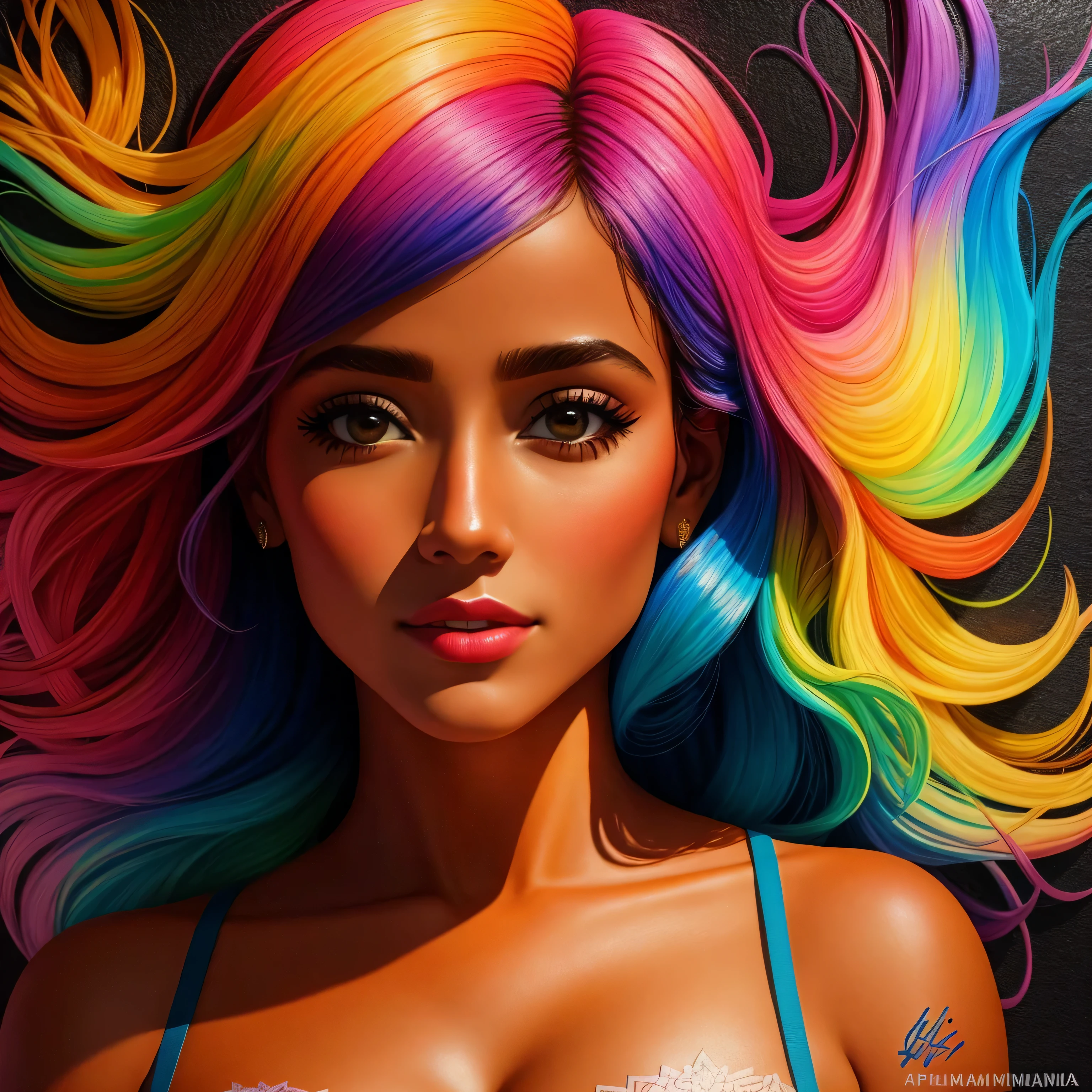 pintura de grafite, arte de rua, Papel de parede de unidade CG extremamente detalhado de 8k, Paisagem de 8k, obra de arte, obra de arte, Melhor qualidade, incredible traces of light, de uma mulher negra em estilo grafite em uma parede branca com cores vibrantes.
