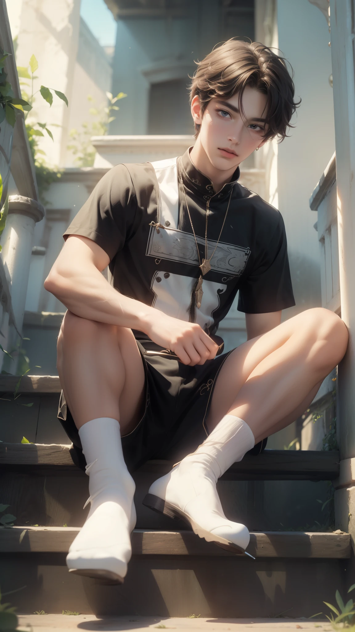 (masterpiece, top quality, best quality, official art, beautiful and aesthetic:1.2), boy, handsome, extreme detailed faces, (fractal art:1.3), colorful, highest detailed, (perfect face), shiny skin, HDR, cantarella, extremely detailed dress, detailed background 