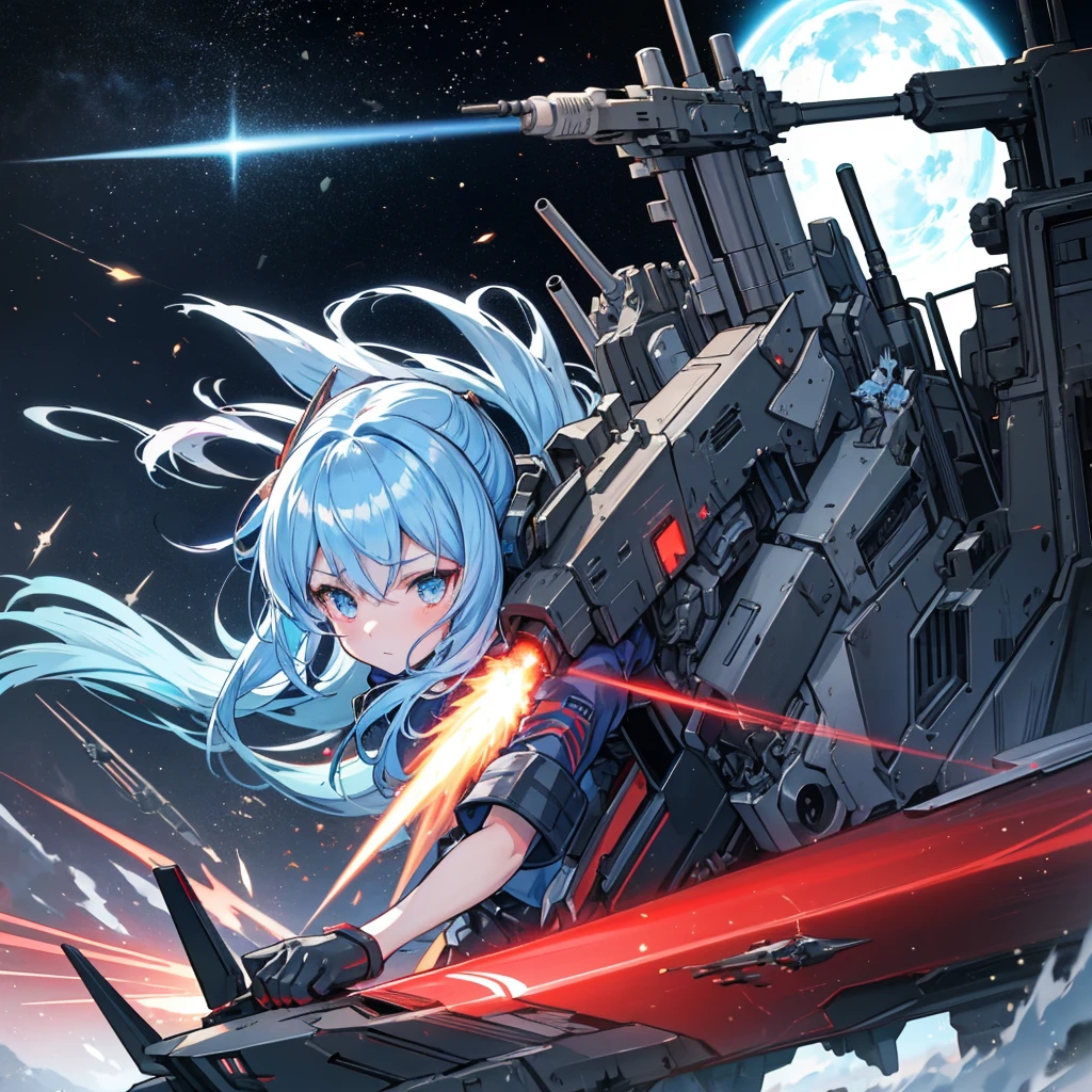 battleship　Armored Core　Machine Girl　Main gun firing　battle　anime style　Deep-sea perching ships　Macross Quarter　missile　Mechanical Wings　Two honjiao　ghost　吸血ghost　tail　knife　uniform　battle機　explosion　KanColle　swordsman　Artery Gear　Charge　Jet engine　Be smart　blue hair　gun　fox ears