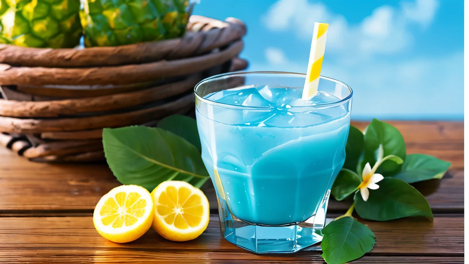 Sweet Tropical Juice There are flowers Blue Sea South Pacific Spa
