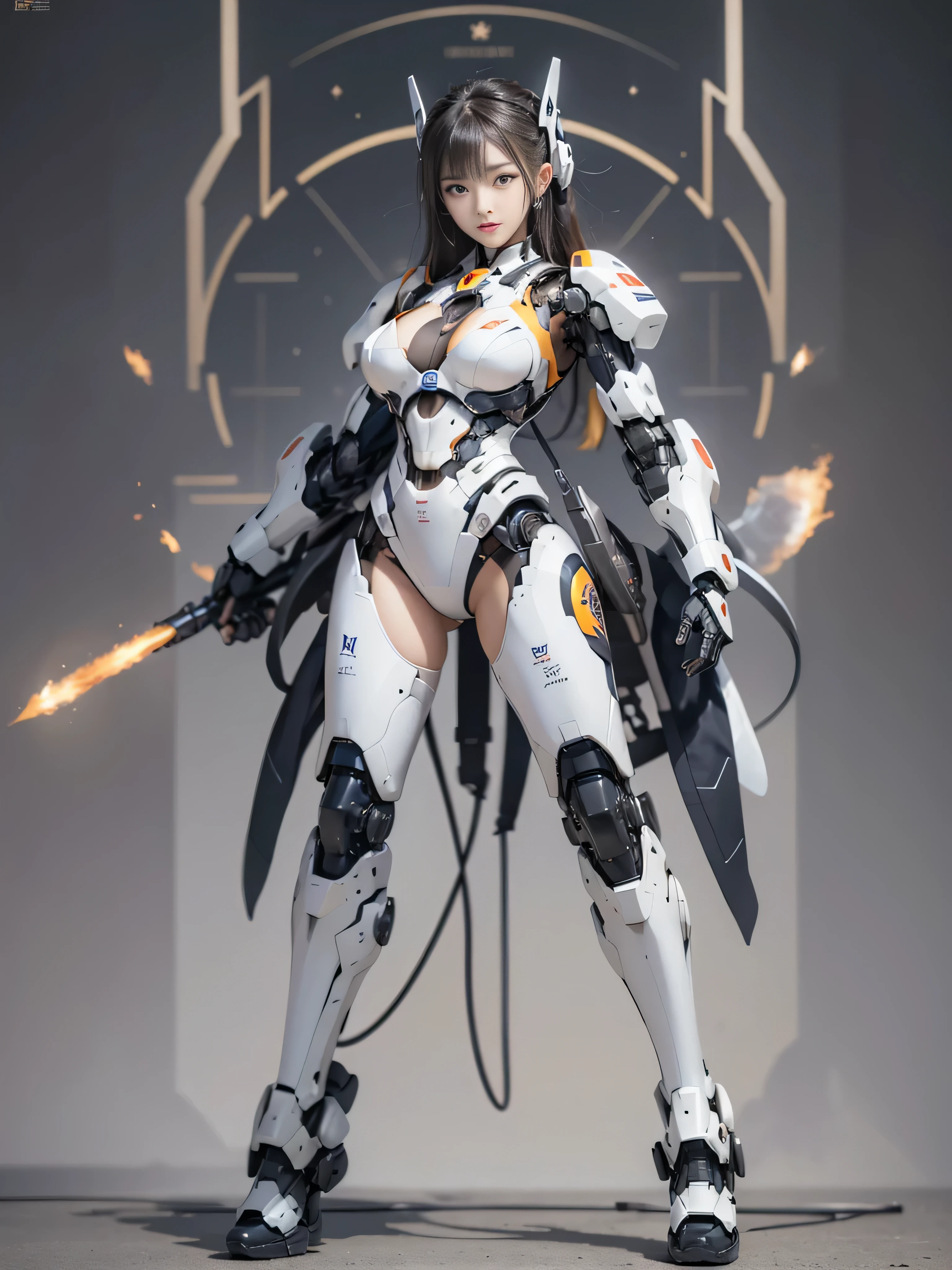 rough skin, Super detailed, advanced details, high quality, 最high quality, High resolution, 1080p, hard disk, beautiful,(war machine),beautiful cyborg woman,Mecha cyborg girl,battle mode,Mecha body girl,She is wearing a futuristic war machine,full body shot