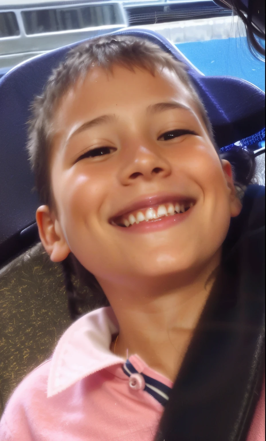sonriente boy in a car seat with a woman in the background, sonrisa muy grande, sonrisa muy grande, happily sonriente at the camera, Happy , sonriente for the camera, sonriente coyly, very slightly sonriente, he is sonriente, foto de perfil, avatar image, sonriente maniacally, beautiful and sonriente, sonrisa maliciosa, con una hermosa sonrisa, sonriente