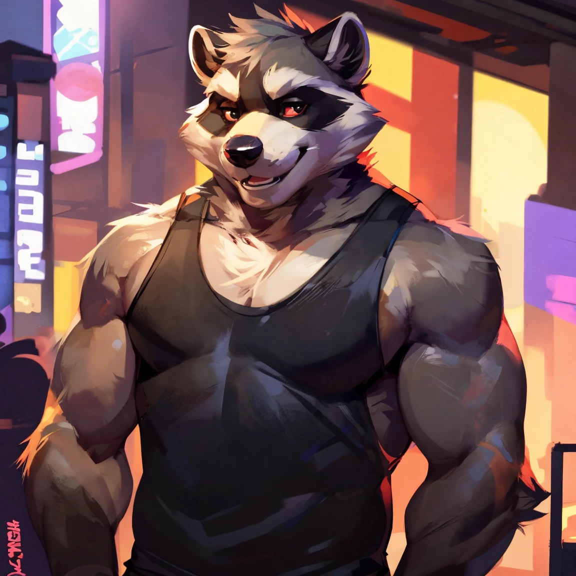 Badger, Glasses, shirtless, By mystikfox61