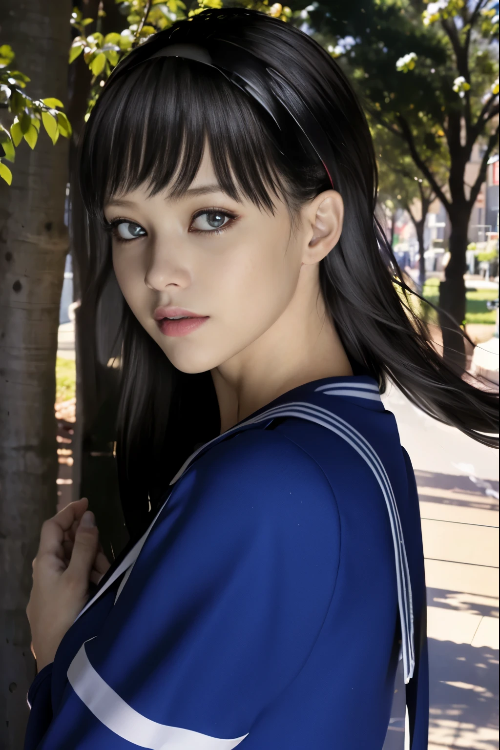 (8K, highest quality, masterpiece:1.2), (realistic, photo-realistic:1.37), Super detailed,highest quality, ultra high resolution, professional lighting, photon mapping, radio city, Physically based rendering, cinematic lighting,  late night path,Depth of written boundary, sharp focus,sunbeam, good composition,(Bokeh:1.2) 1 girl,alone,(whole body), (closed mouth),fine and beautiful eyes, temporarily stop, tight waist,Japanese high school girl, black hair,messy hair,long hair fluttering in the wind,(Ulzzang-6500:1.2)
 mix 4, hiqcgbody