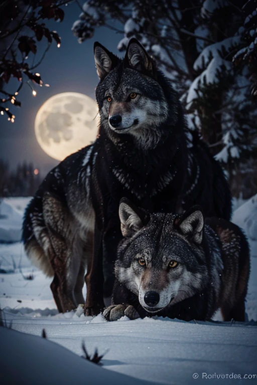 meute de loups noir
