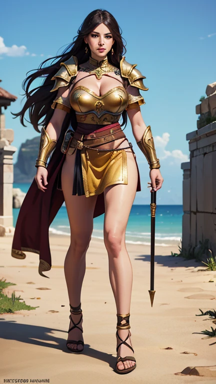 (8K, Best Quality: 1.2), (Masterpiece: 1.37), (Photo, Realism: 1.37), (Ultra High Resolution), Full Body Shot, Perfect Female Body, RAW Picture, 8K, Ultra Detailed, Walking Pose, Shot from the Front, Slow Motion, 21-Year-Old Female Paladin (Perfect Face, Perfect Beauty, Richly Decorated Armor, Big Breasts, Thin Waist, Long Legs, roman sandals Standing), (Highest Quality, Concept Art, 4k), (simulation: 1.2), (high sharpness), Masterpiece, best quality, (highly detailed photo: 1.1), realistic photography