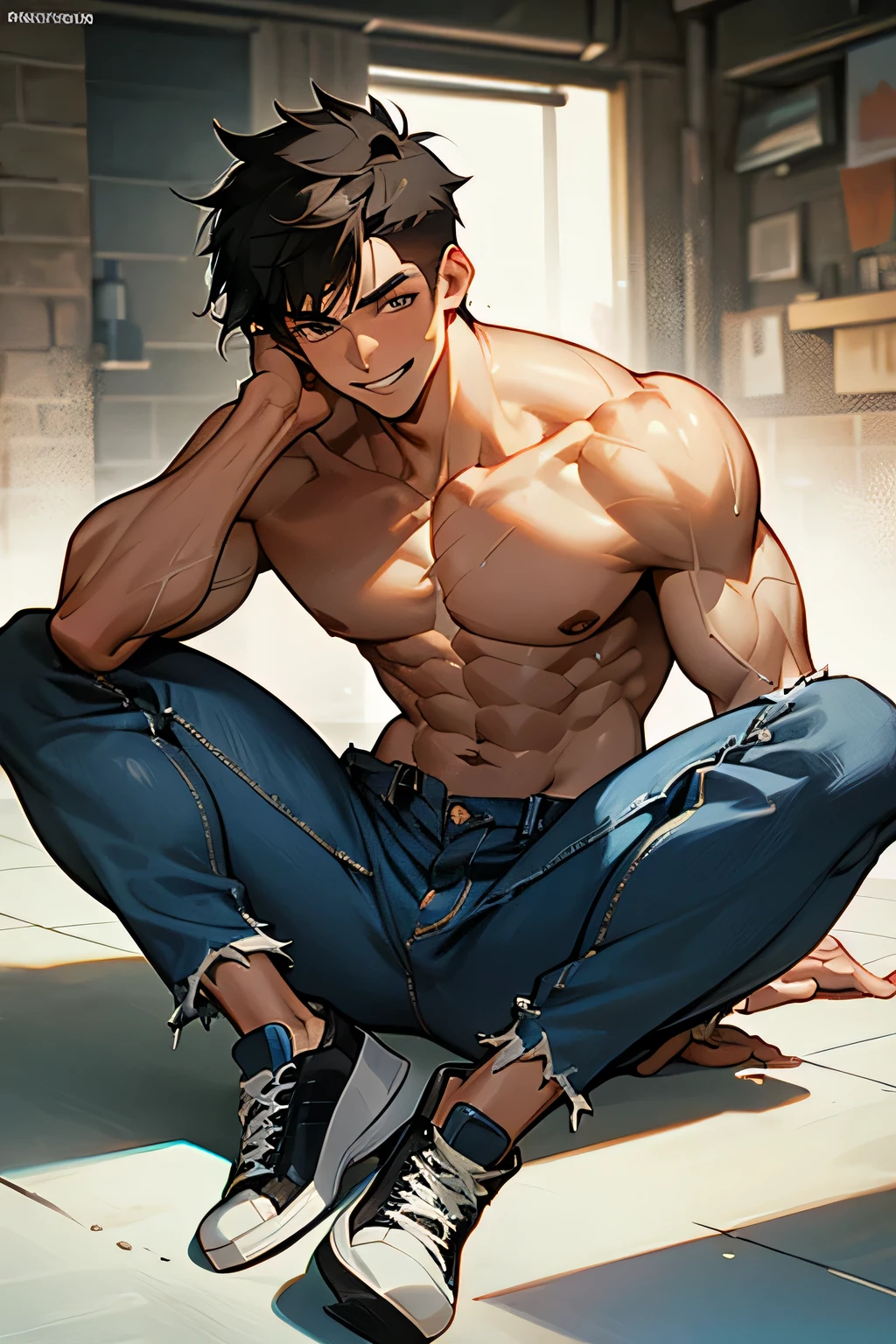 The Fomos man sat on the sofa, in underwear, a sexy, Japanese male, with abs, a Latin muscle boy 2 1 , Inspired by, Sexy masculine,