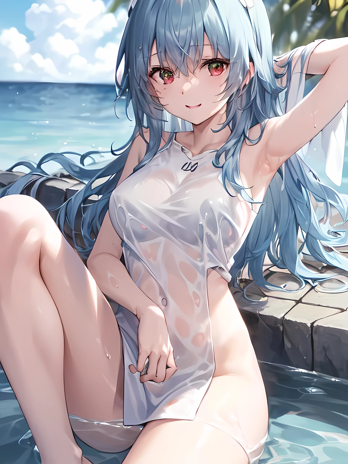 naked towel、 break、 rei ayanami, break、lora:ppfs:1, break、
masterpiece、highest quality、detailed、cute、cute、beautiful、Exquisite、disorganized、8k、(looking down:1.2)、precise fingertips、precise toes、
break、
hot spring、countryside、stretching legs、legs open、cheeks flushed、naked、Immersed in hot spring up to my chest、happy face、(The underwear is slightly visible:1.3)、Colored inner hair 、(Adorable, sparkling, beautiful jade green eyes:1.4)、toned body、thin thighs、slender、(Clothes that fit snugly against the body:1.4)、Wrinkles in clothes around the waist、(Clothes get wet and see-through:1.4)、damp hair、beautiful breasts、D cup、20-year-old、 、red nail polish、beautiful