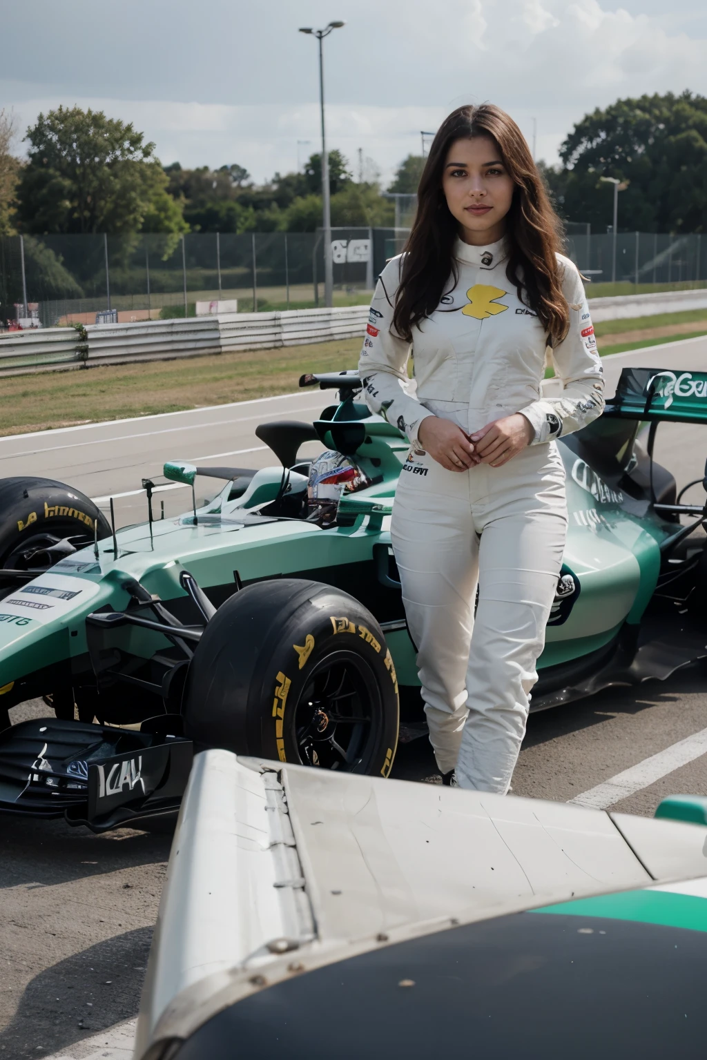 Carro de formula 1 Green e white do Sicredi