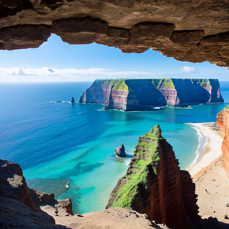 Na Pali Coast：shortage々Shii Mountain々and lush cliffs、A magnificent view of the blue sea