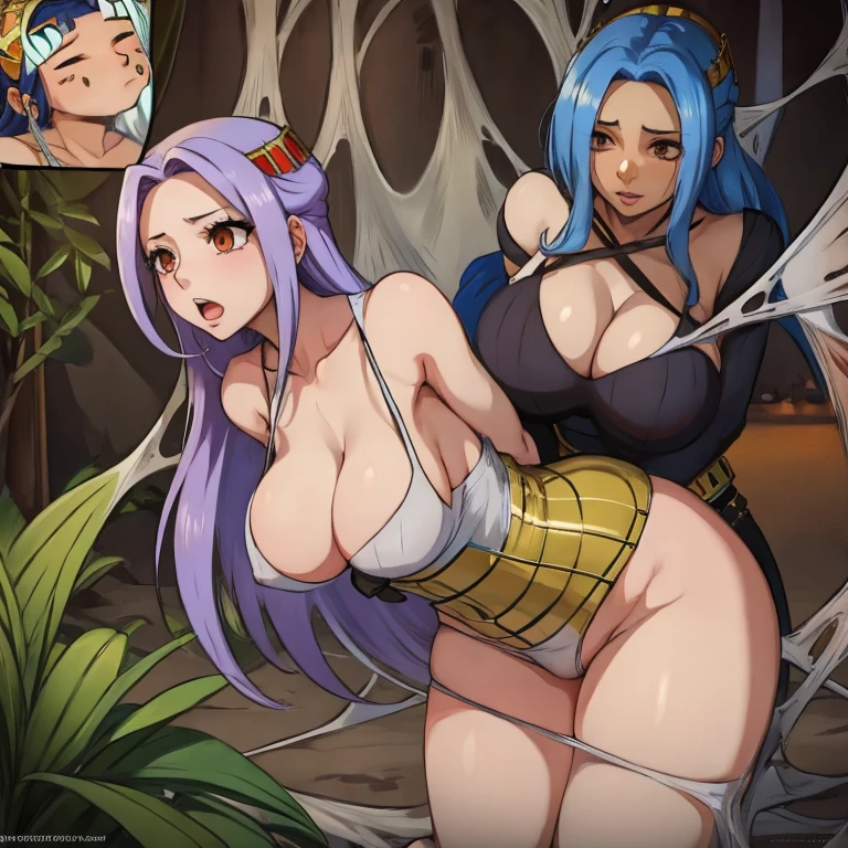 Nefertari Vivi trapped in the spider web, spider web, cocoon, blowjob, Nefertari Vivi has huge tits, Nefertari lived a huge cul, Nefertari Vivi est nue, sex from behind