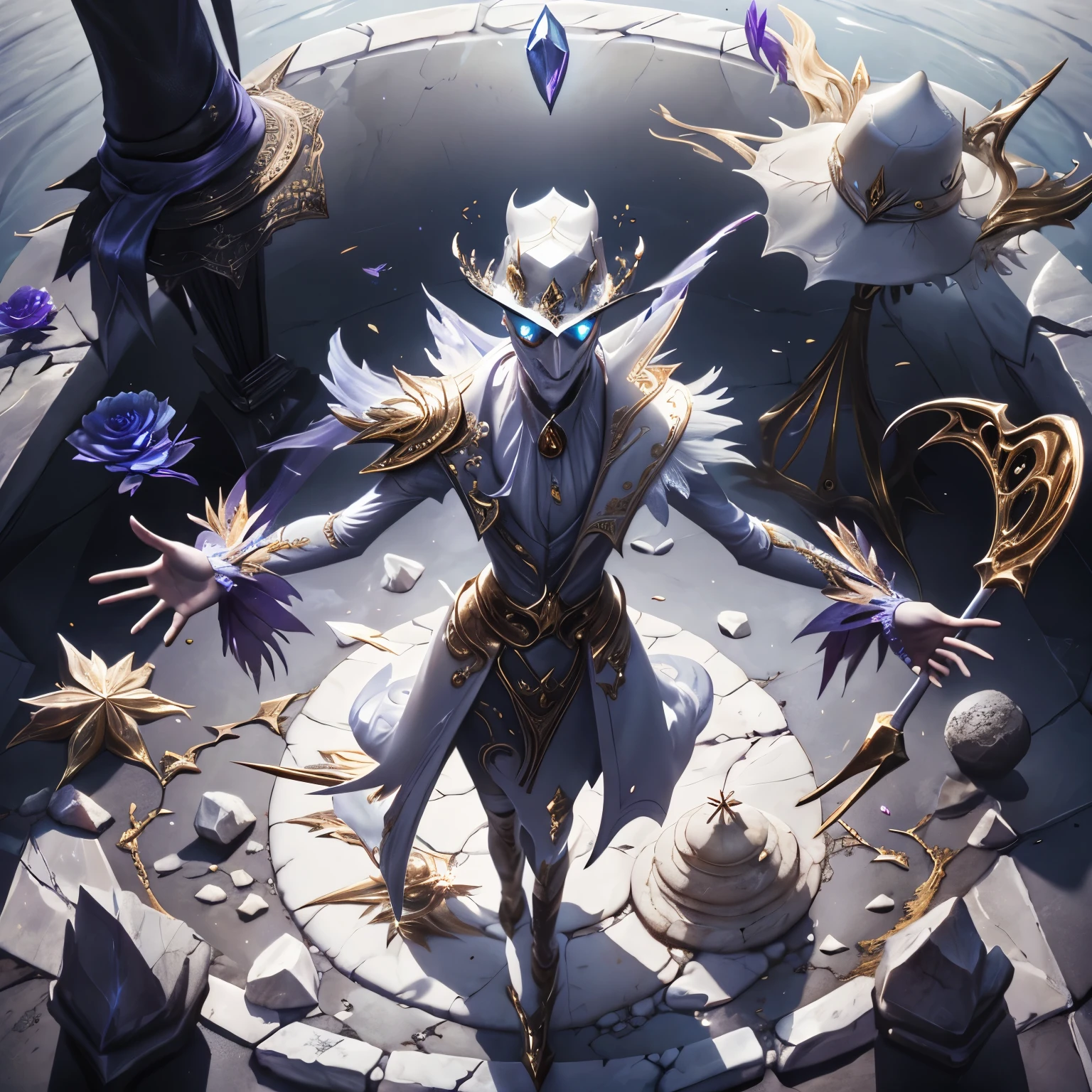 white shirt,(Spectral magic:1.2), League of Legends สแปลชอาร์ต, devil,(madness:1.2),crystal,mask,fight,top view,gold,fish,victorian hat,Europe,Middle Ages,Bronze,white magic,joy,luxurious,diamond,flower,full figure,(white stone magic:1.2),mirror,mirrorเเตก,ผลึกcrystal,white coat,dynasty,gold lace pattern,water,เศษcrystalสีฟ้า,กลีบflower,Insects,(fiddlestick:1.2),(devilหุ่นไล่กา:1.0), fiddlestick league of Legends ,harbor,shoot,bow,(evelynn:1.2),Jellyfish,cobra,pantomime


