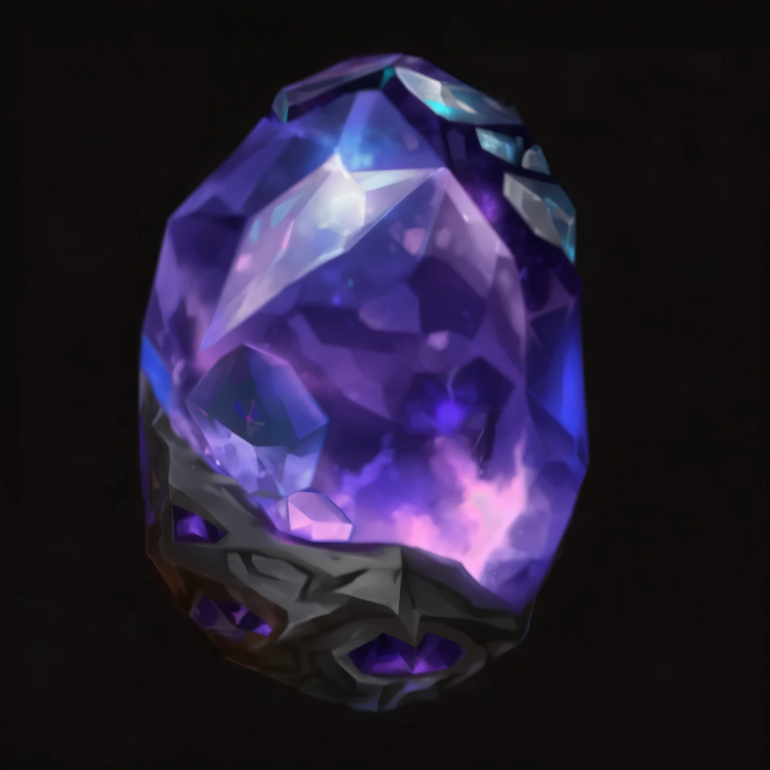purple and blue crystal with a black background, ashes crystal, purple glowing core in armor, the orb of eternity, glowing crystal on a rock, arcane style bomb, magic stone, orb of agamento, amethyst citrine opal, artifact dota2, magic frozen ice phoenix egg, the orb of dreams, amethyst opal citrine, world of warcraft spell icon, amethyst