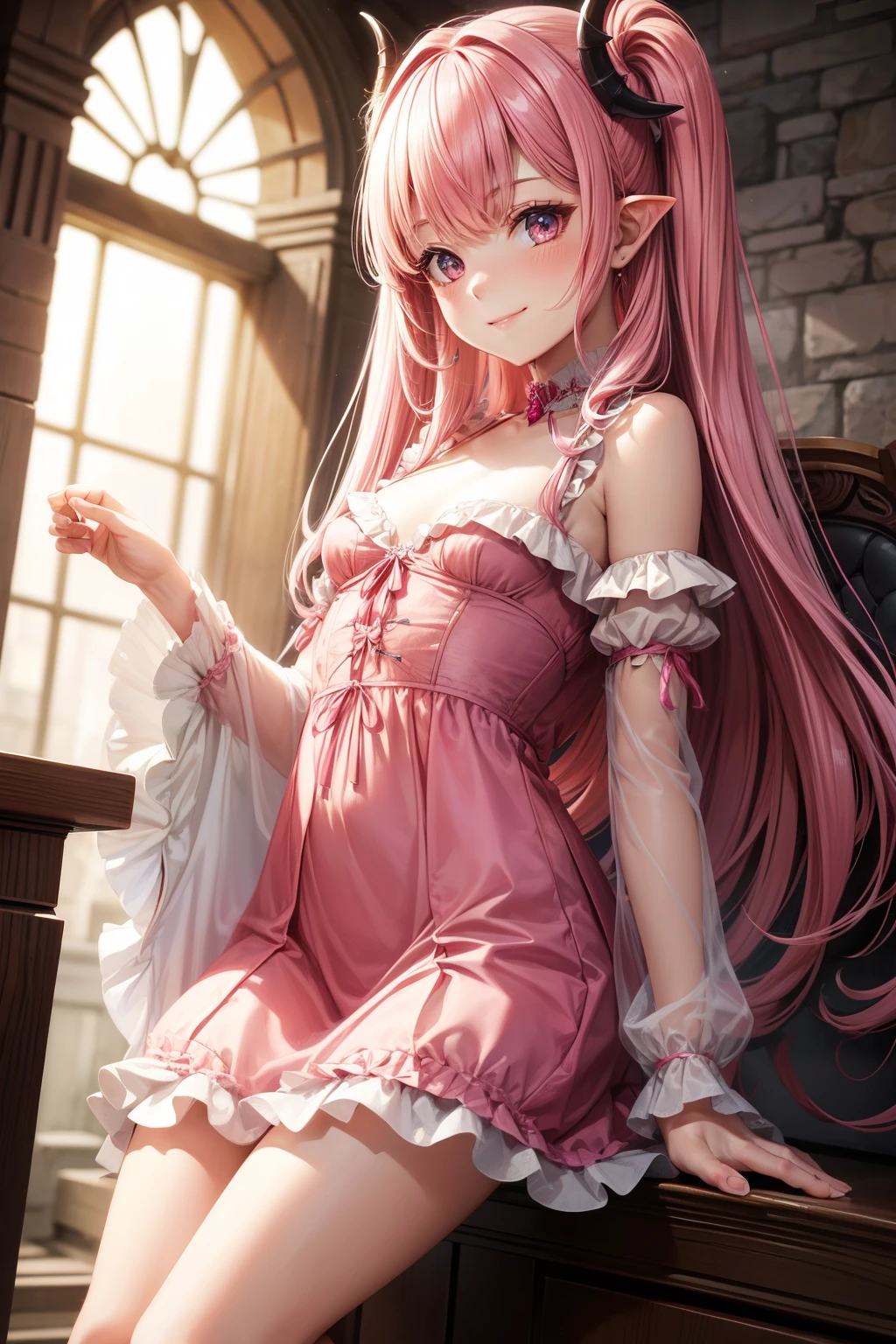 top-quality、extremely delicate and beautiful、Soio、Soio、8-year-old little girl、Italian、Lori、Chiquita、elementary student、((Pink leotard))、(highleg)dress room、、Tiara on the head、A smile、is standing、Facing the front