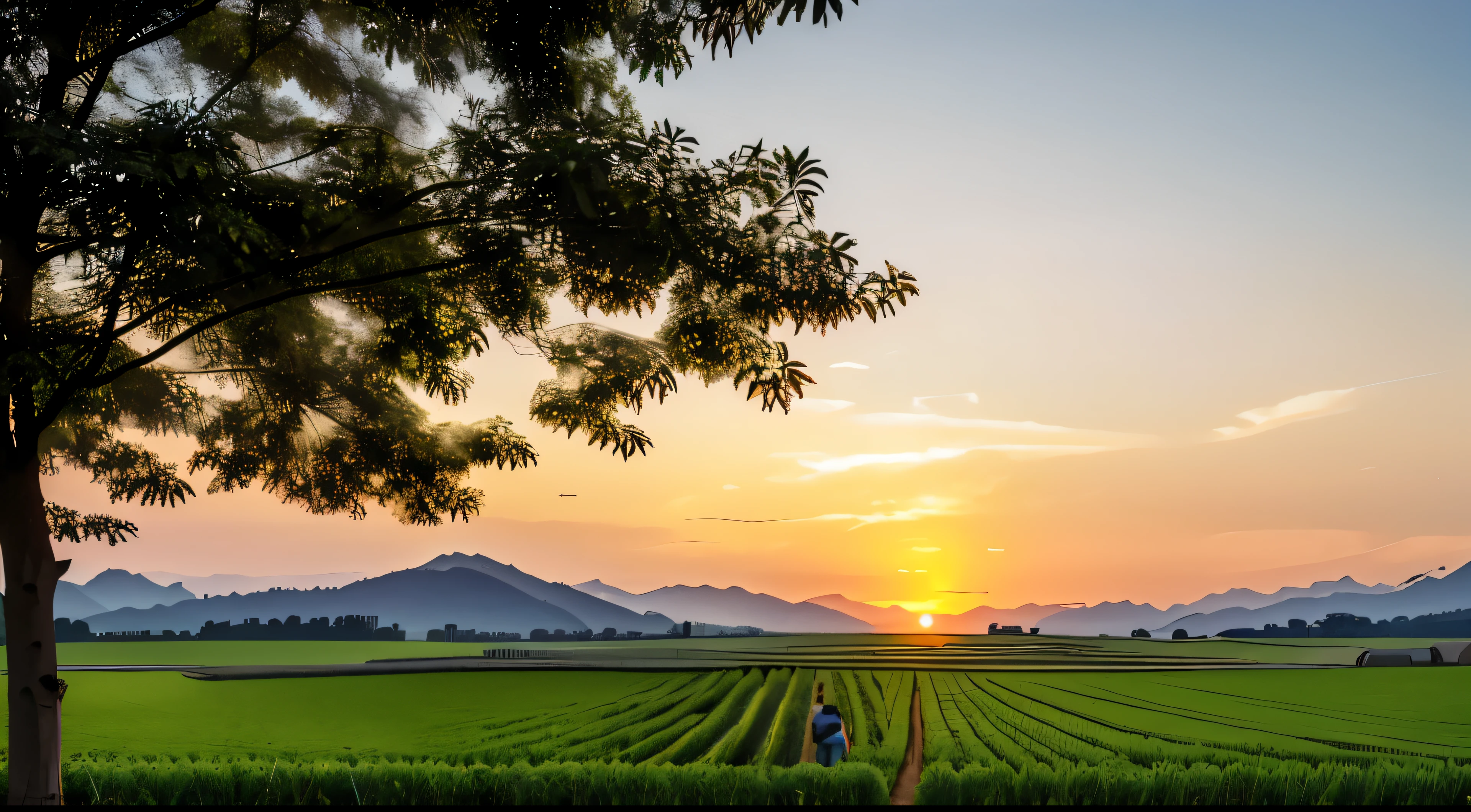 Several farmers are farming