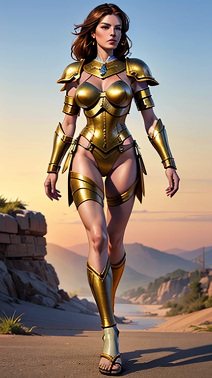 (8K, Best Quality: 1.2), (Masterpiece: 1.37), (Photo, Realism: 1.37), (Ultra High Resolution), Full Body Shot, Perfect Female Body, RAW Picture, 8K, Ultra Detailed, Walking Pose, Shot from the Front, Slow Motion, 21-Year-Old Female Paladin (Perfect Face, Perfect Beauty, Richly Decorated Armor, Big Breasts, Thin Waist, Long Legs, roman sandals Standing), (Highest Quality, Concept Art, 4k), (simulation: 1.2), (high sharpness), Masterpiece, best quality, (highly detailed photo: 1.1), realistic photography