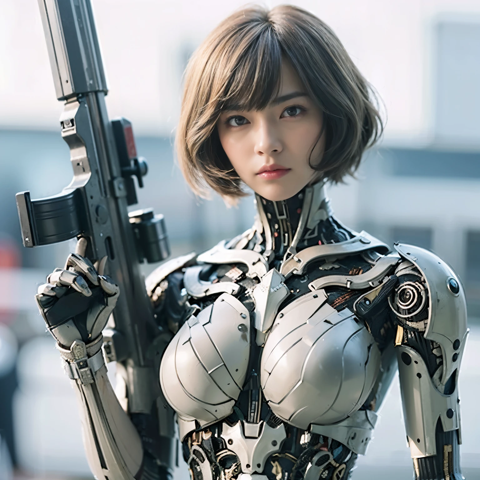 (best quality,highres,masterpiece:1.2),ultra-detailed,realistic,photorealistic:1.37,Japanese samurai,armored warrior,black hair,bowl cut,dynamic pose,traditional attire,heavy armor,sharp katana,fierce expression,vivid colors,strong shadows,studio lighting,fine details,authentic texture,Japan influence,serious gaze,warrior spirit,ornate armor,meticulous craftsmanship,noble stance,stoic face,martial arts expertise,ancient warrior,stoic demeanor,menacing presence,battle scene,vibrant red accents,dramatic composition,contrasting colors,graceful movement,majestic atmosphere,impressive background,glowing sunset,serene landscape.