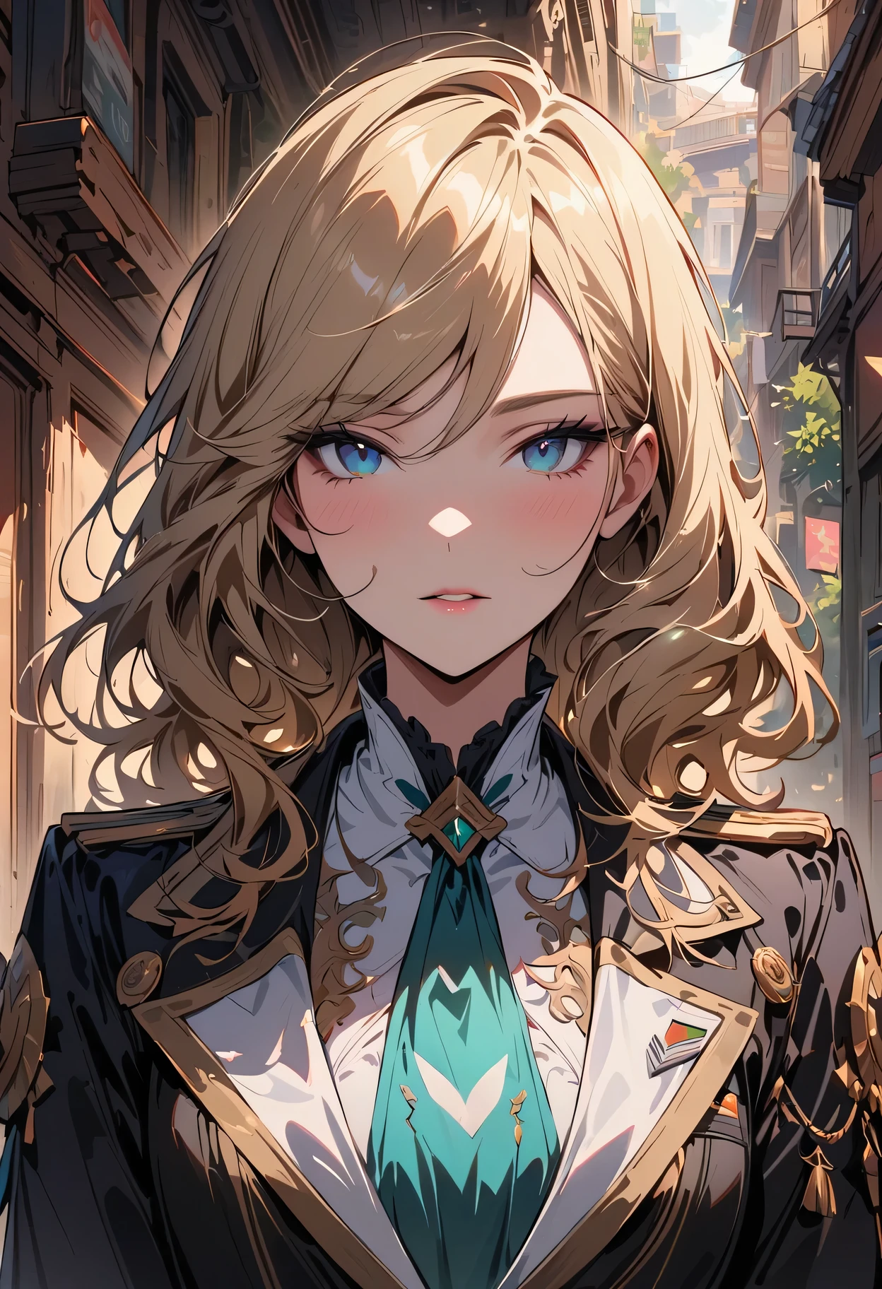 (masterpiece, best quality, super detailed, best shade), (Detailed background,) Sci-fi liberator captain blonde young strong confident strong healthy strong military uniform woman