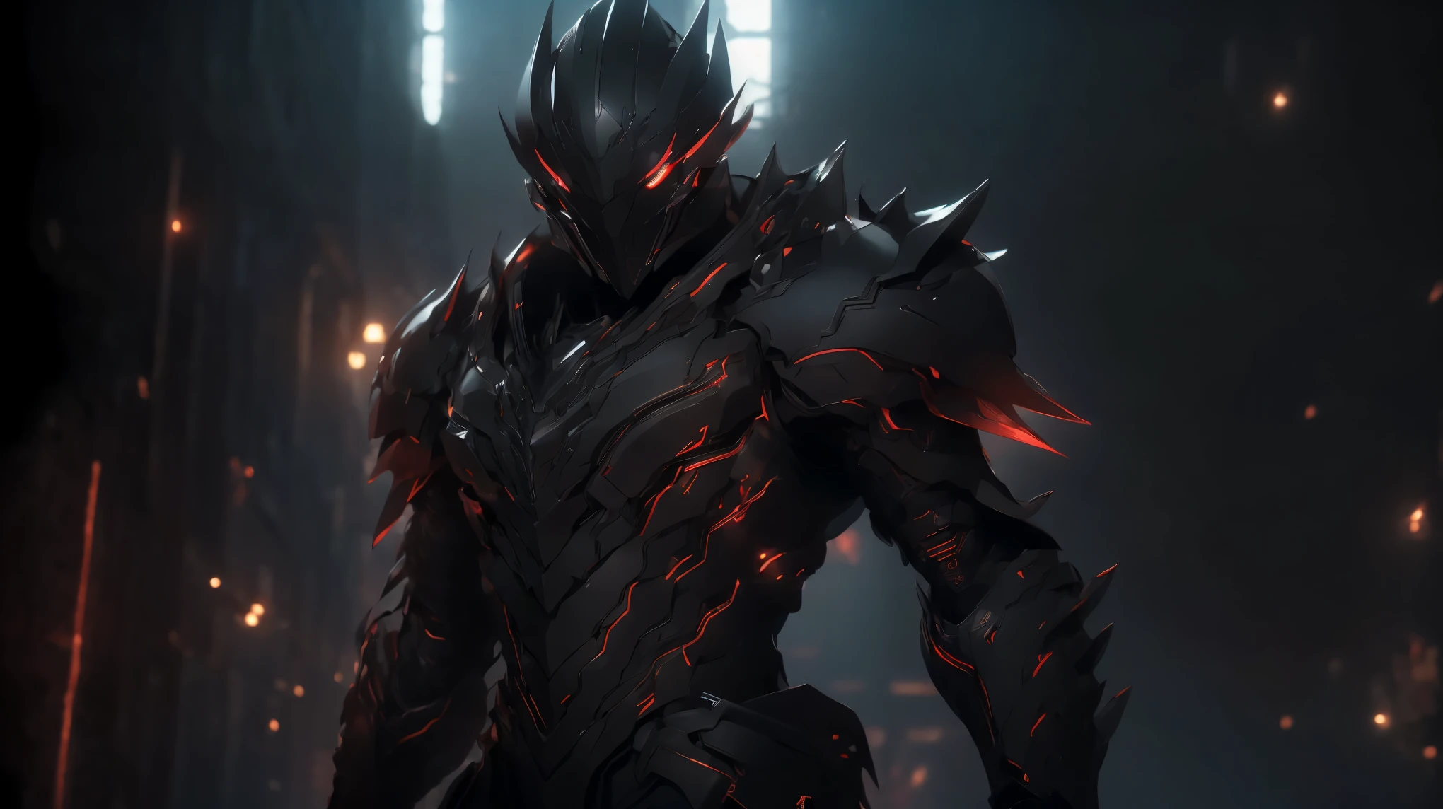 1 powerful male king, raphtalia cosplay,glowing red eyes,detailed helmet,black cape,shiny red armor,castle in ruins scenery,dark night,ethereal lights in the air,(best quality,4k,8k,highres,masterpiece:1.2),ultra-detailed,(realistic,photorealistic,photo-realistic:1.37),HDR,UHD,studio lighting,ultra-fine painting,sharp focus,physically-based rendering,extreme detail description,professional,vivid colors,bokeh,portrait,horror,concept artists,dark color tone,ethereal lighting,empty throne room.