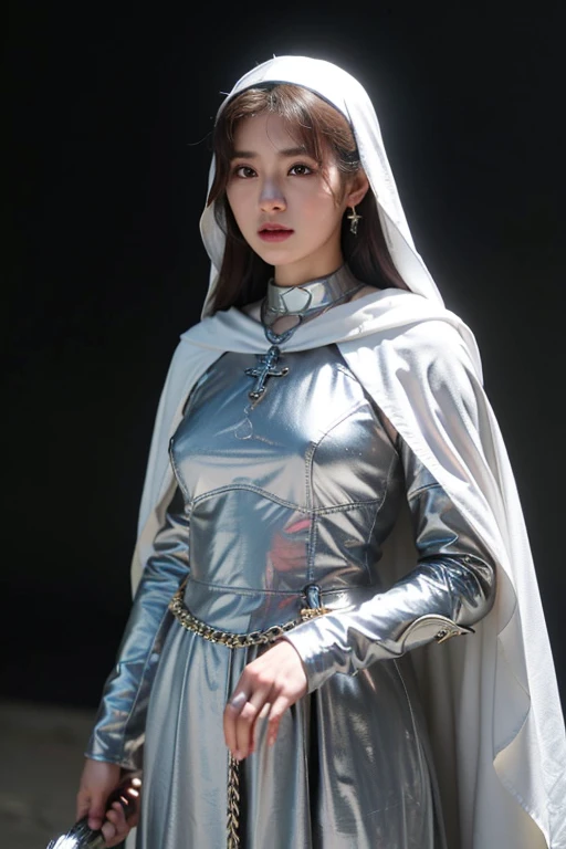 ((highest quality)), ((masterpiece)), (be familiar with),perfect face、Enchanted body

 ((unparalleled beauty、IshiharaSatomi、いしはらSatomi、Ishihara、Satomi、young woman、semi-long、cross necklace、earrings、Engagement Rings、bangles、Christians、Christianity、Christianity徒、Avid believer、Fanatics、nun、IshiharaSatomi))

Christianitycrusader兵士、God&#39;s Vanguard、Soldier of God、crusader、war、Holy War、God&#39;s Army、The armies of God、Kill all the infidels、have a sword、Wearing silver armor、white cloak、battlefield、battle、apostle of god、Lead the way