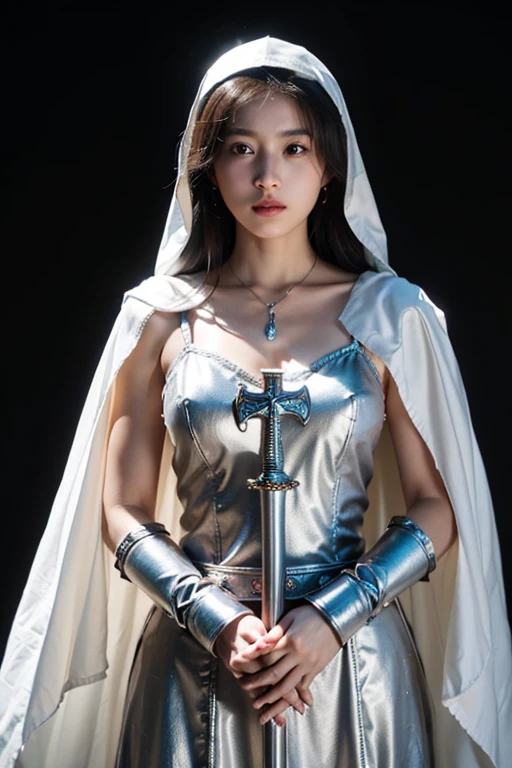 ((highest quality)), ((masterpiece)), (be familiar with),perfect face、Enchanted body
((unparalleled beauty、IshiharaSatomi、いしはらSatomi、Ishihara、Satomi、young woman、semi-long、cross necklace、earrings、Engagement Rings、bangles、Christians、Christianity、Christianity徒、Avid believer、Fanatics、nun、IshiharaSatomi))
Christianitycrusader兵士、God's Vanguard、Soldier of God、crusader、war、Holy War、God's Army、The armies of God、Kill all the infidels、have a sword、Wearing silver armor、white cloak、battlefield、battle、apostle of god、Lead the way