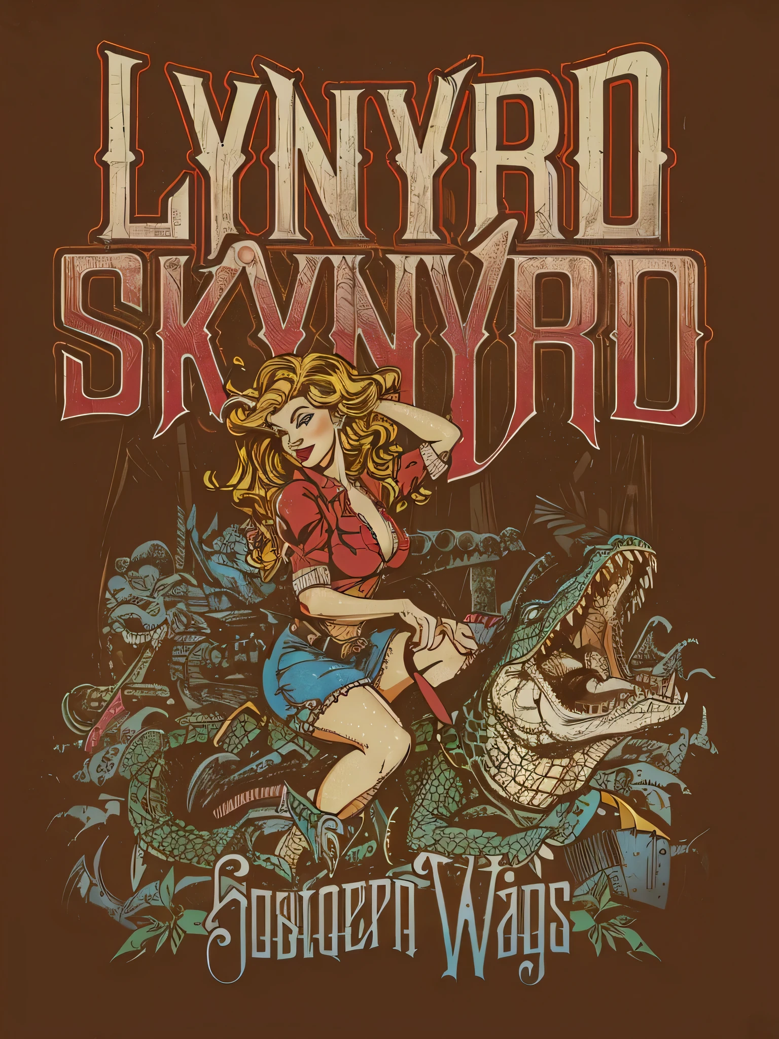 mulher montada em crocodilo, pinup, rodeio, pinup sentada em crocodilo, pinup sorrindo, pinup gargalhando, cowgirl