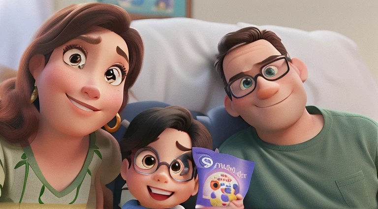 A Disney Pixar style family, alta qualidade, melhor qualidade