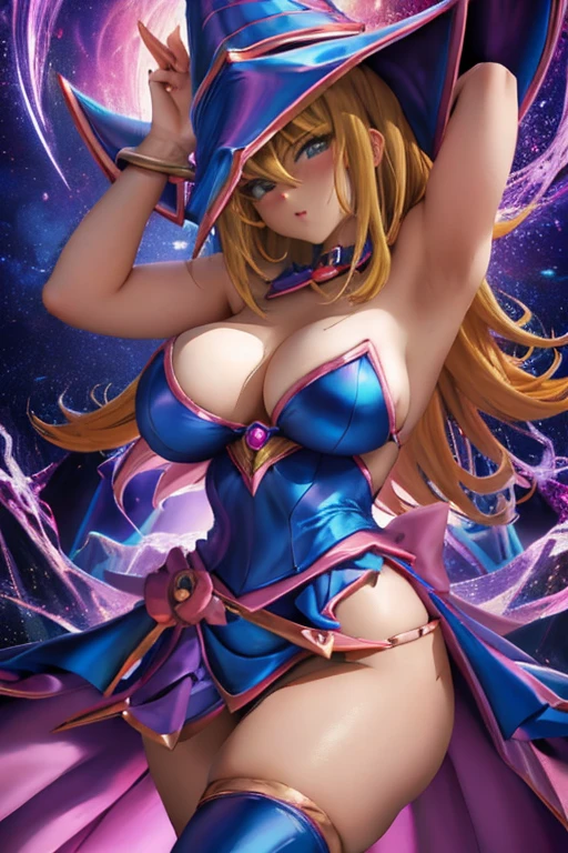 dark magician, big breasts, sexy pose , sexy dress