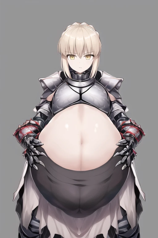 (high quality, high resolution:1.3), 4k, masterpiece, (simple background, white background:1.3),
BREAK
Saber_Alter, armored dress, gauntlets, breastplate, black armor, armor,faulds, standing, upper body, cowboy shot, vore, big belly, large belly, vore belly, (vore belly:1.6), (large belly:1.4), good belly, beautiful belly