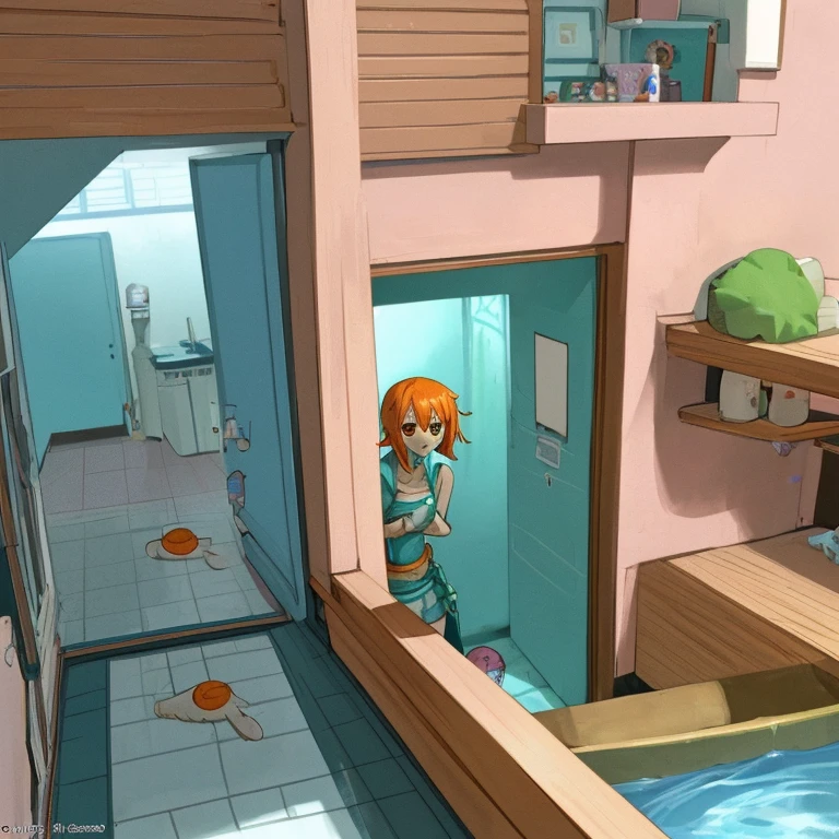 Nami noticed that she was alone at home