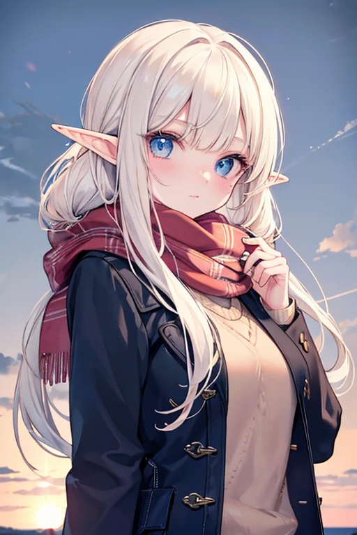 ((masterpiece )), (top quality), (best quality), ((ultra-detailed, 8k quality)), Aesthetics, Cinematic lighting, (detailed line art),
BREAK,
highly detailed of (elf), (1girl), perfect face, details eye, double pigtails hair, Blunt bangs, (hair between eye), blonde white hair, blue eyes, eyelashes, eyeshadow, pink eyeshadow, light smile, design art by Artgerm, by Kawacy, By Yoshitaka Amano,
BREAK,
(scarf), coat, jumper, sweater, cables, cables composition, fishermans rib, woolen material, open coat, cowboy shot, dynamic angle, looking at viewer, showing her hand out, (morning sun background, (Winter Creek background)), amano yoshitaka,
BREAK,
((perfect anatomy)), nice body, medium breast, extremely detailed finger, best hands, perfect face, beautiful face, beautiful eyes, perfect eyes, perfect fingers, correct anatomy,