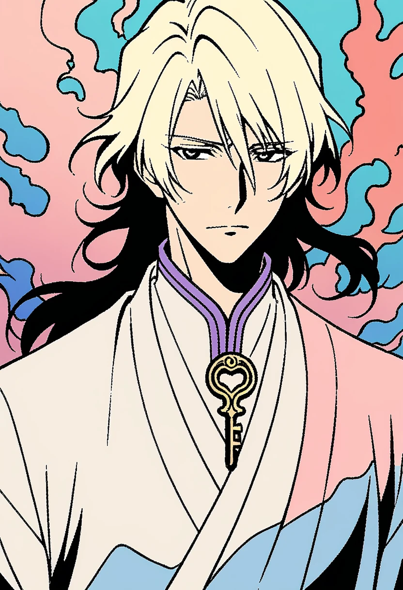 1boy, Sosuke Aizen, Bleach, A master manipulator with godlike abilities, Aizen keeps viewers guessing with his schemes, (masterpiece), (best quality), (ultra-detailed), very aesthetic, illustration, disheveled hair, perfect composition, moist skin, intricate details, anime artwork, anime style, key visual, vibrant, studio anime, highly detailed, Anime line art, lineart, line art, flat colors, flat color