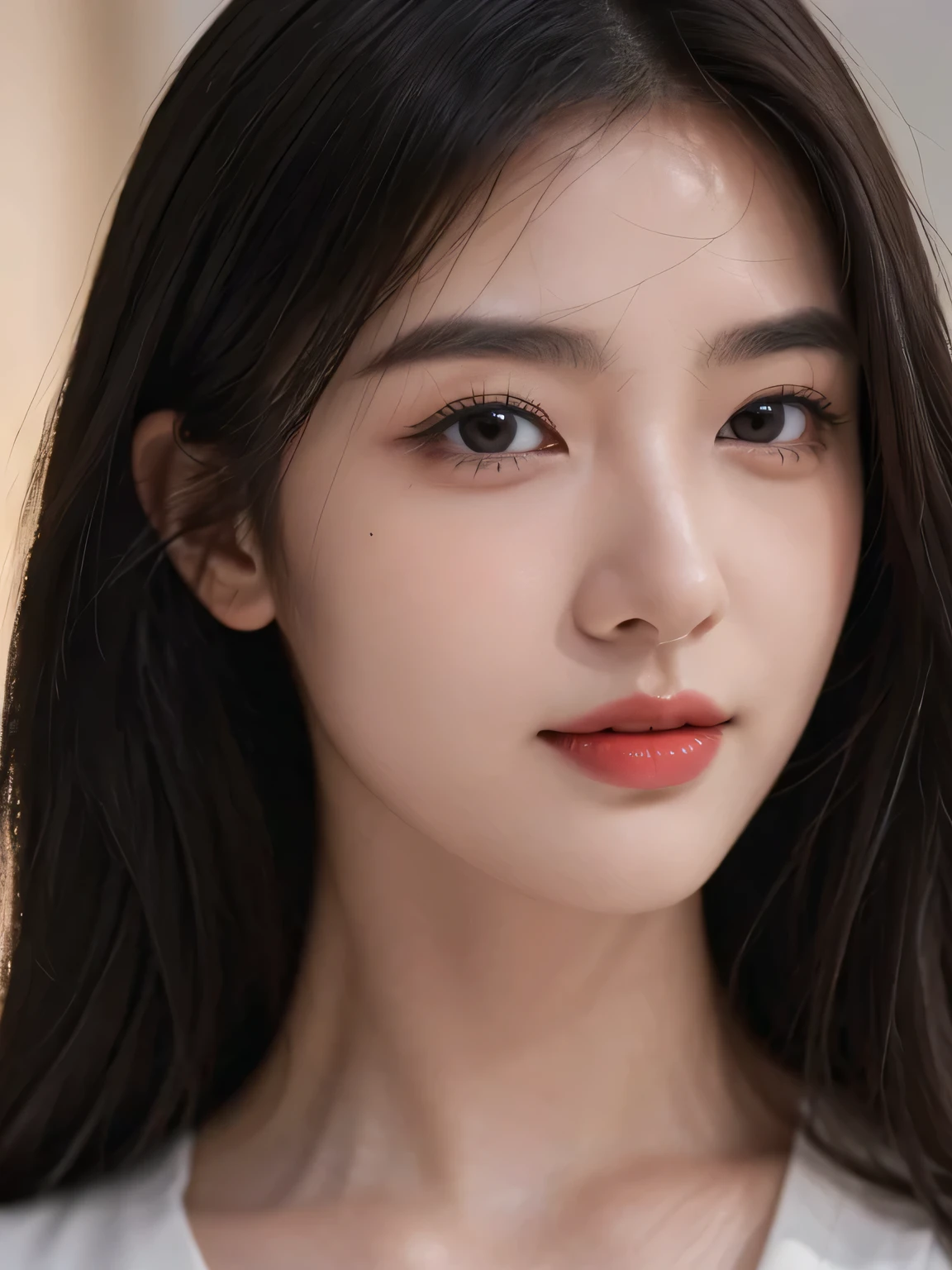 masterpiece, best picture quality, high quality, beautiful girl, Japanese, Japanese school girl, popular Korean makeup, detailed, swollen eyes, detailed eyes, detailed skin, beautiful skin, ultra high resolution, (reality: 1.4), very beautiful, slightly younger face, beautiful skin, slender, (ultra realistic), (illustration), (high resolution), (8K), (highly detailed), (best illustration), (beautifully detailed eyes), (super detailed), (wallpaper), (detailed face), looking at viewer, fine details, detailed face, pureerosfaceace_v1, smiling, looking straight ahead, looking straight ahead, angle from waist up, realistic photo, bright lighting, professional lighting, blonde, long hair, dark abandoned, big red moon, gorgeous red and black dress, mature woman,Kissshot Acerola Orion Heart Underblade
