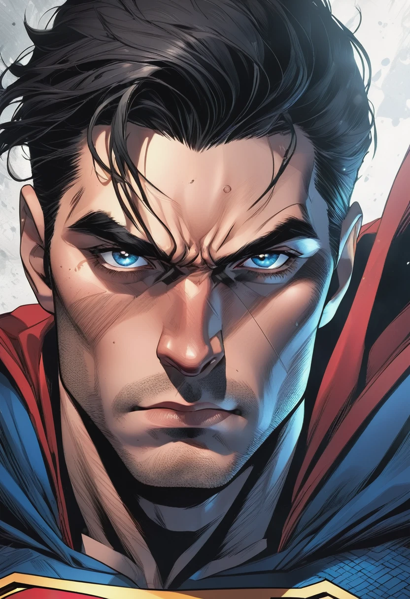 Photo RAW portrait handsome super man, piercing gaze, high quality textures, high quality shadows, high detail, beautiful detail, fine detail, extremely detailed computer graphics, detailed textures, realistic faces, atmosphere of fear and unease
