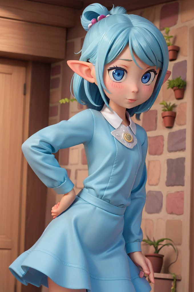 Best quality, 1girl, (Dakotaskye:1.0), blaue Augen, Pixie-Schnitt, (Small breasts), blush, hro