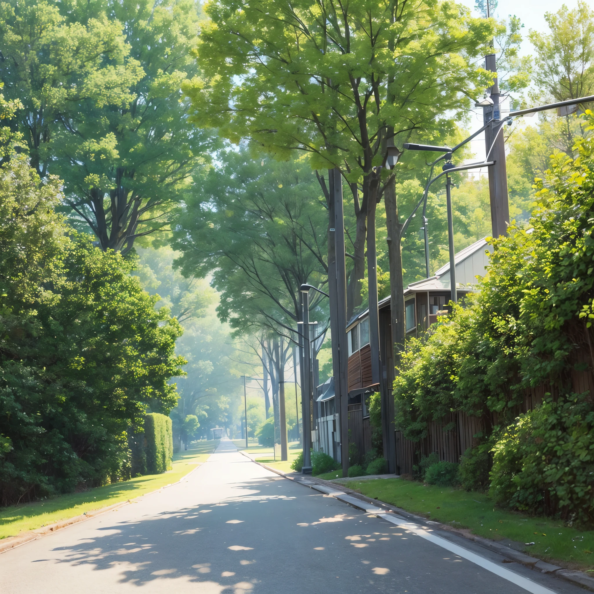 "featuring a high school girl with a mature look, boasting long white hair cascading down her back and deep blue eyes, set in a random location. The scene showcases a vividly detailed background, including elements such as a bustling city street, a serene forest glade, or a tranquil seaside vista."