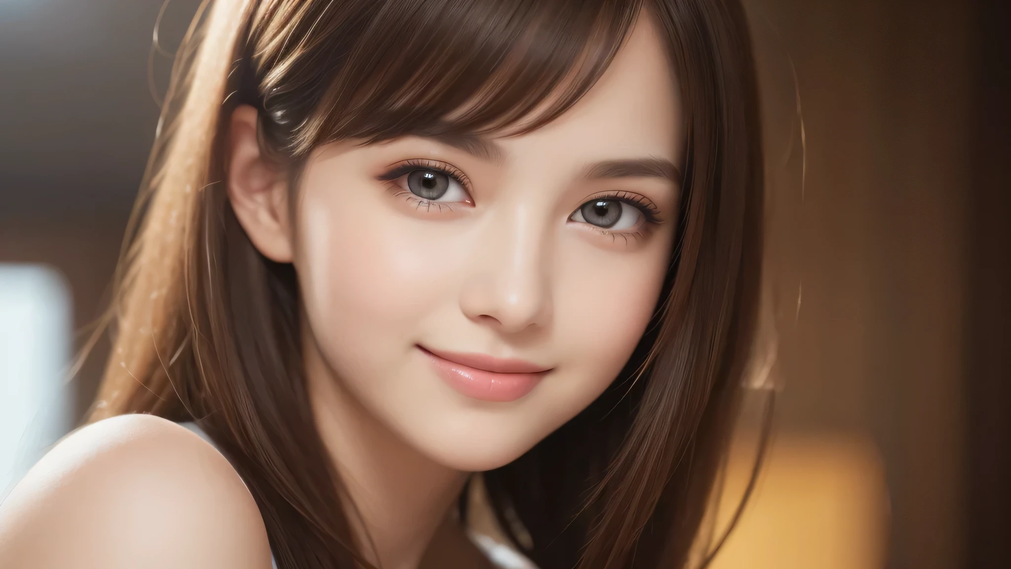 (1girl), beautiful face, Amazing face and eyes, delicate, (Best Quality:1.4), (Ultra-detailed), (extremely detailed beautiful face), (princess hair cut style), cute smile, brown eyes, (highly detailed Beautiful face), (extremely detailed CG unified 8k wallpaper), Highly detailed, High-definition raw color photos, Professional Photography, Realistic portrait, Extremely high resolution, modern, trendy, fashionable, 