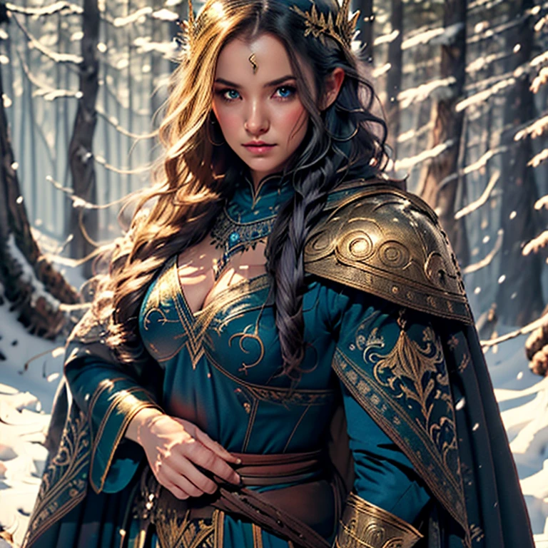 Wearing an ice crown、Woman wearing navy blue winter cloak with gold details, snowflake brooch. long black hair. Winter queen, elf princess, retrato de uma elf queen, elf queen, winter princess, uma elf queen, type germ em artstation pixiv, bela e elegante elf queen, whole body. standing in the snow,In front of you is a huge ice castle. rpg character. medieval era. elf woman. Red-haired elves. blue eyes. Forest Elves. Forest Elves Warrior. Elf Archer. Medieval archers. archery. Organic Amadurlah. Moss green armor. soft lighting. Standing in the middle of the forest. Dense forest. bioluminescent mushrooms. fantastic environment. sunlight. sunshine. Warm highlights. Blue and yellow-green color palette. Role playing game character design. IG Model | type germ, :: Ross Drawing, The artwork is not guweiz's style, extremamente detalhada type germ. whole body, Castle detailed background, Super detailed, Detailed face, Sincere POV photos, Park Lee Jeffries, Nikon D850, movie stock photography ,4 ending portra 400, F1 camera lens.6, colorful, Surreal, Realistic texture, dramatic lighting, film alembic 800 (8K, original photo, better quality, masterpiece: 1.2), Super detailed, (highly refined skin: 1.2), 8K UHD, DSLR camera, soft lighting, high quality.IG Model | type germ, :: Ross Drawing, The artwork is not guweiz's style, extremamente detalhada type germ. whole body, Castle detailed background, Super detailed, Detailed face, Sincere POV photos, Park Lee Jeffries, Nikon D850, movie stock photography ,4 ending portra 400, F1 camera lens.6, colorful, Surreal, Realistic texture, dramatic lighting, film alembic 800