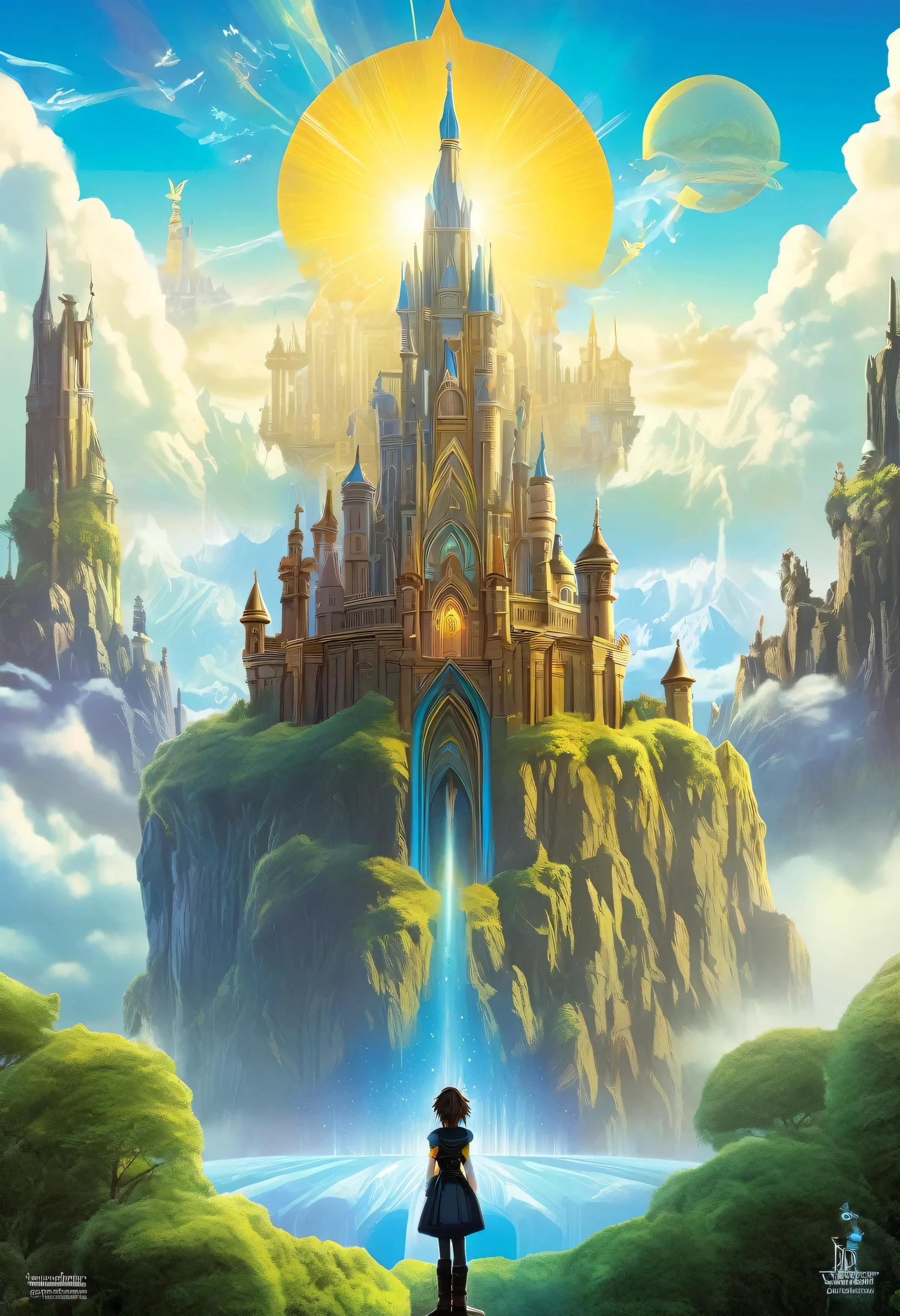 magliageme magazine issue 1 cover, light kingdom backdrop, cathedral of sun, artgem and beeple masterpiece, jen bartel, beeple and jeremiah ketner, official poster artwork, castle in the sky style, castle in the sky, beeple masterpiece, dan mumford and albert bierstadt, kingdom hearts worlds
