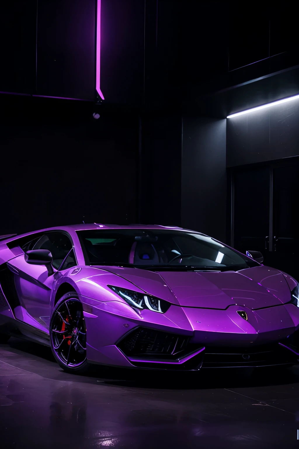 Luxury LAMBORGHINI, Purple Neon Lights, Dark Themed, Luxury Assets, Wallpaper, Rich Lifestyle,